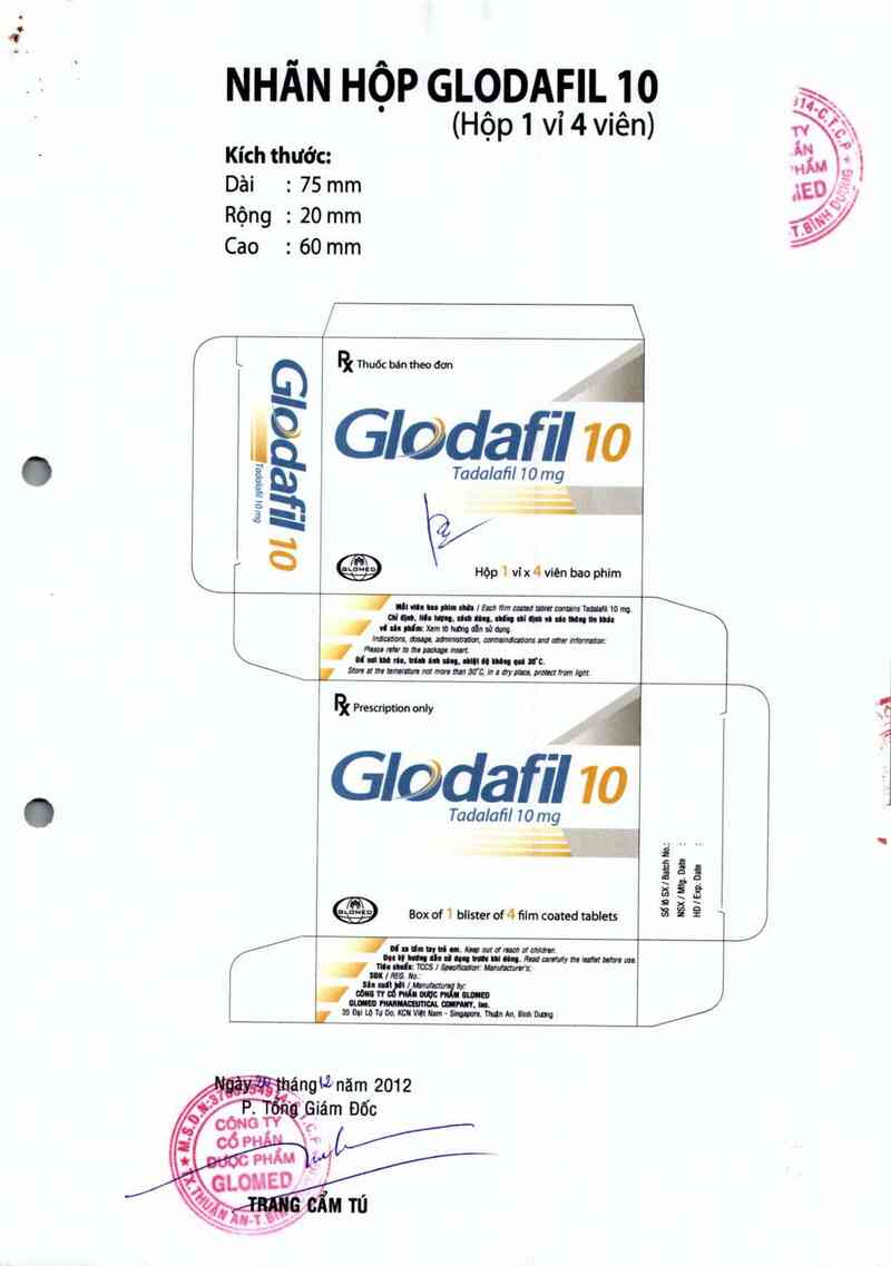 thông tin, cách dùng, giá thuốc Glodafil 10 - ảnh 2