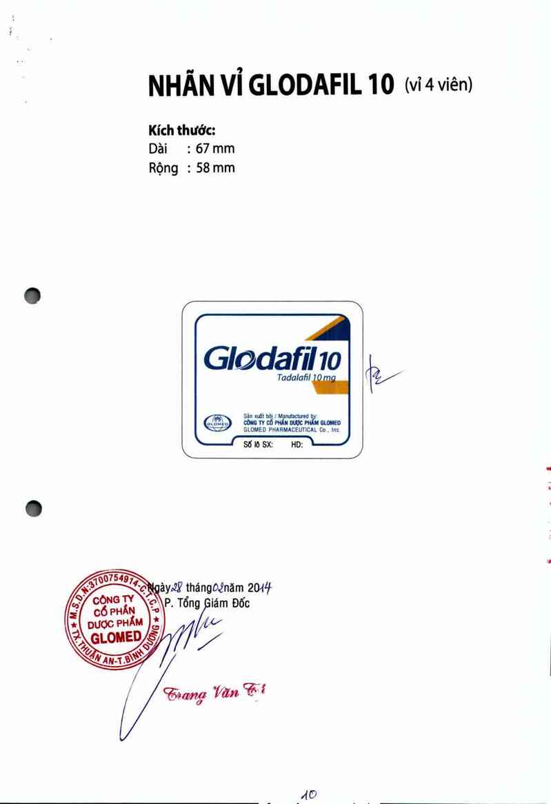 thông tin, cách dùng, giá thuốc Glodafil 10 - ảnh 3