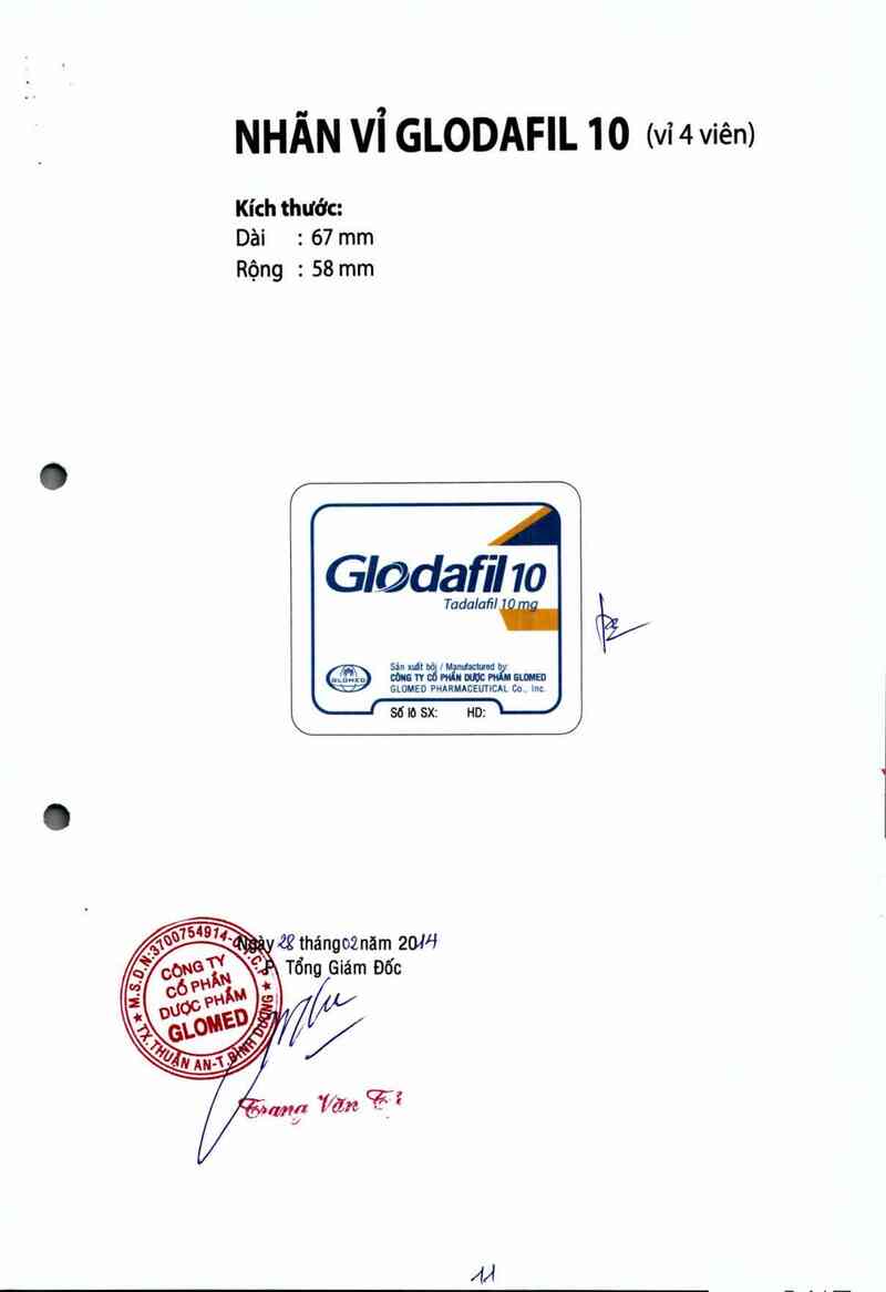 thông tin, cách dùng, giá thuốc Glodafil 10 - ảnh 4