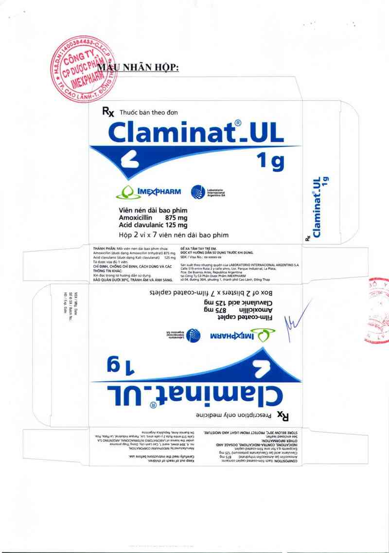 thông tin, cách dùng, giá thuốc Claminat_UL 1g - ảnh 1