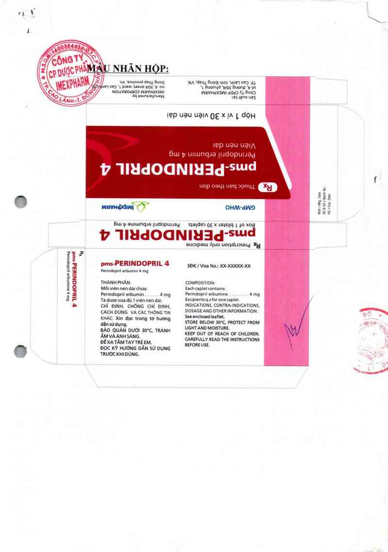 thông tin, cách dùng, giá thuốc pms-PERINDOPRIL 4 - ảnh 1
