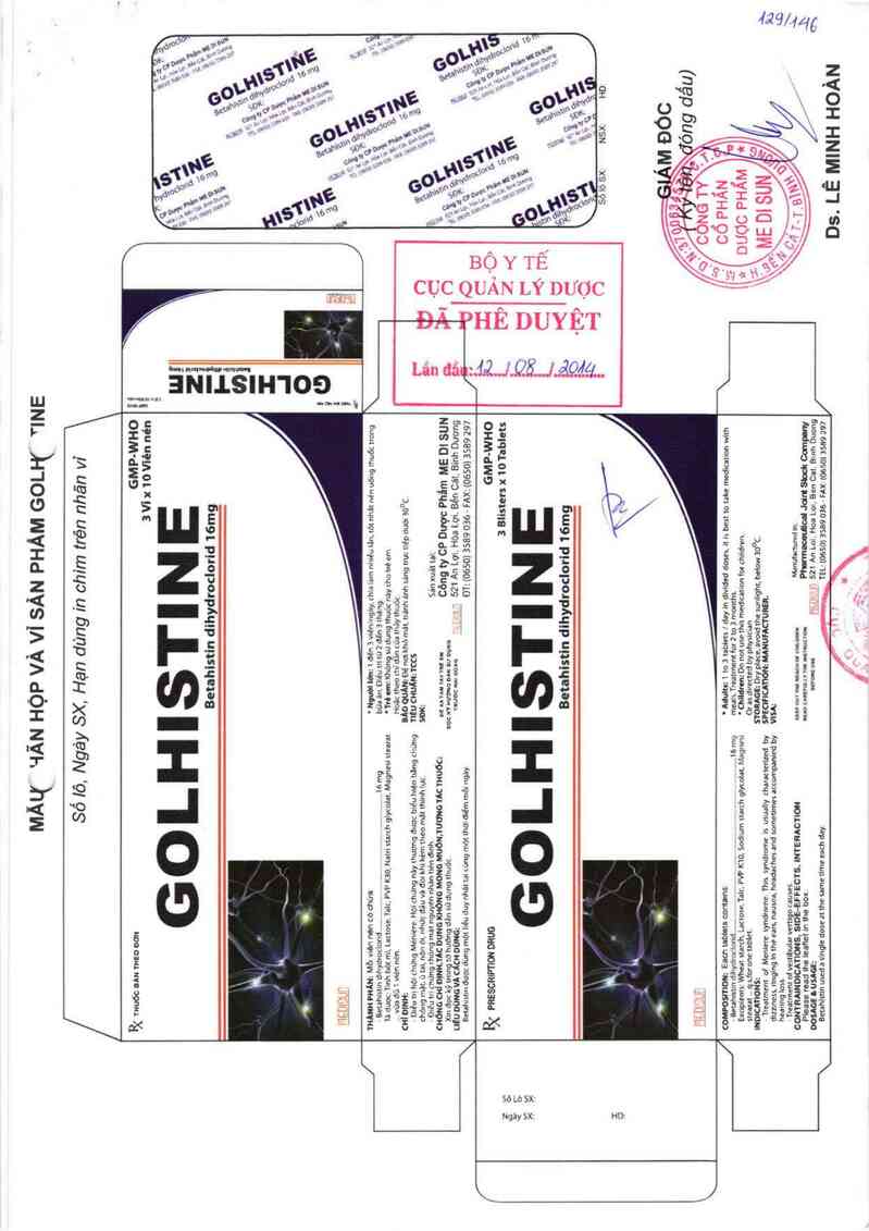 thông tin, cách dùng, giá thuốc Golhistine - ảnh 0