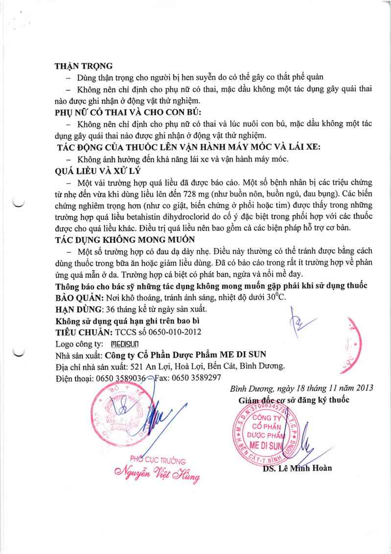 thông tin, cách dùng, giá thuốc Golhistine - ảnh 2