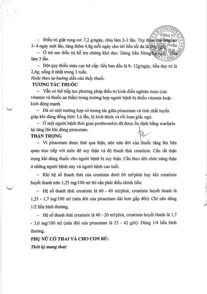 thông tin, cách dùng, giá thuốc Medi-Piracetam 800 - ảnh 4