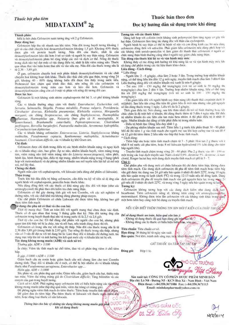 thông tin, cách dùng, giá thuốc Midataxim 2g - ảnh 2