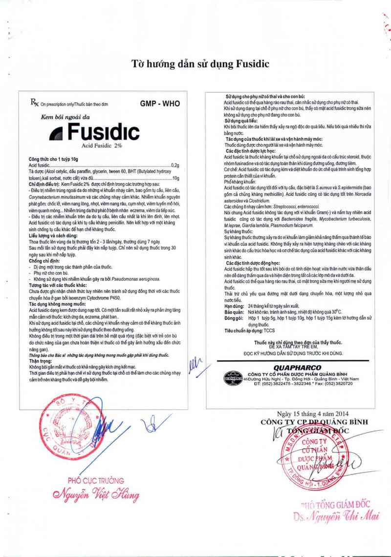 thông tin, cách dùng, giá thuốc Fusidic - ảnh 3