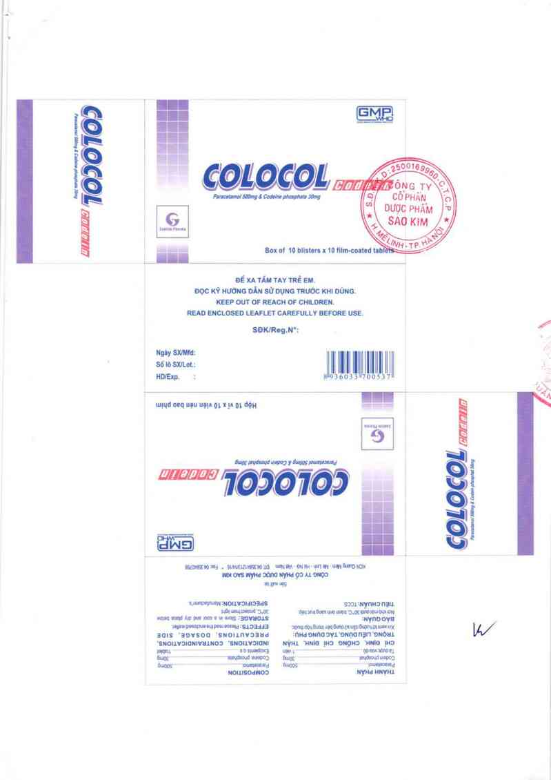 thông tin, cách dùng, giá thuốc Colocol codein - ảnh 1