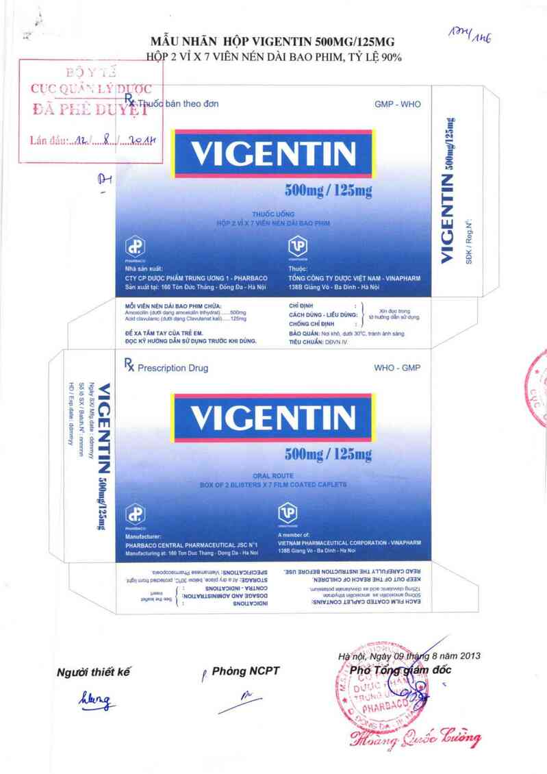 thông tin, cách dùng, giá thuốc Vigentin 500mg/ 125mg - ảnh 0