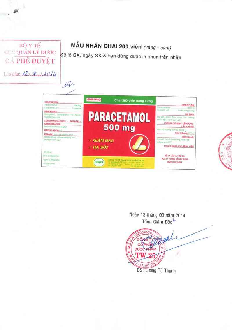 thông tin, cách dùng, giá thuốc Paracetamol 500 mg - ảnh 0
