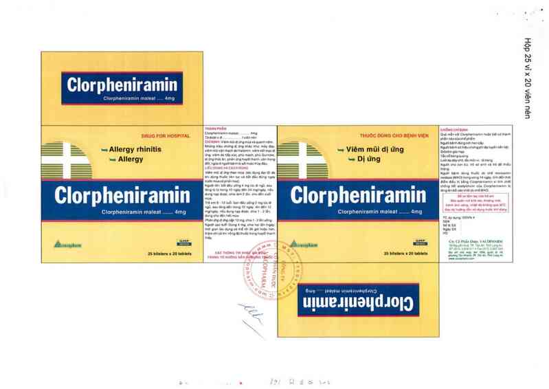 thông tin, cách dùng, giá thuốc Clorpheniramin - ảnh 2