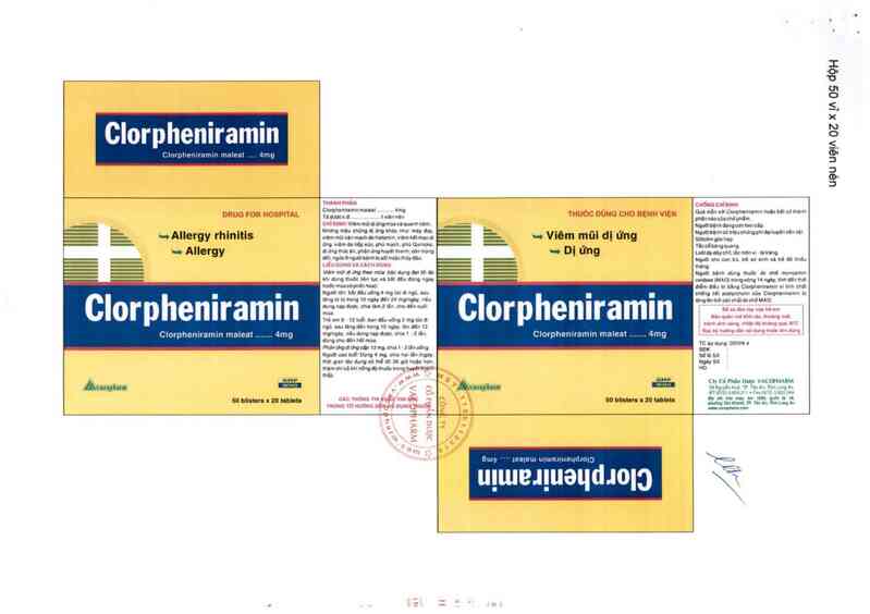 thông tin, cách dùng, giá thuốc Clorpheniramin - ảnh 3