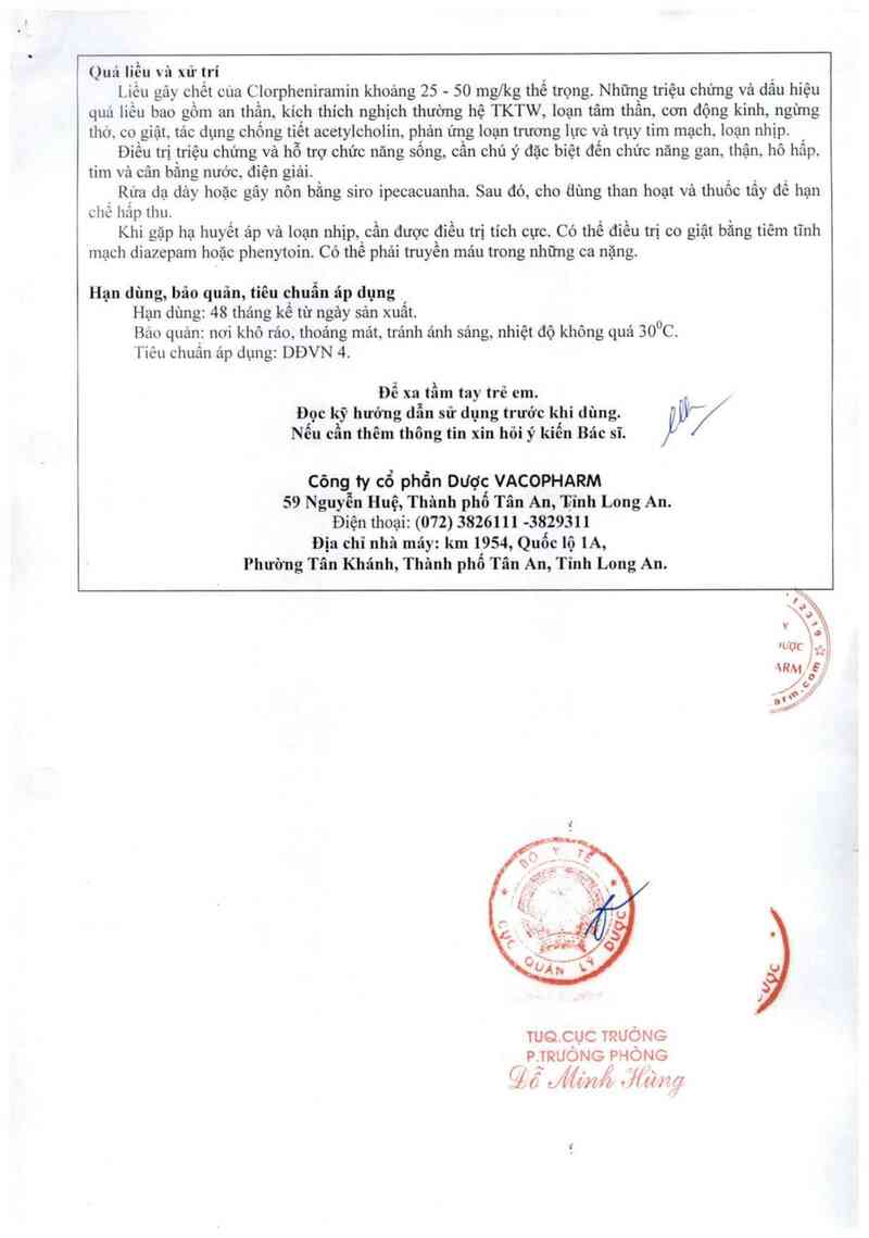 thông tin, cách dùng, giá thuốc Clorpheniramin - ảnh 7