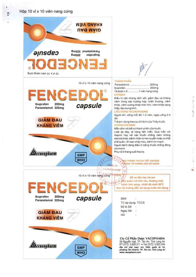 thông tin, cách dùng, giá thuốc Fencedol - ảnh 1