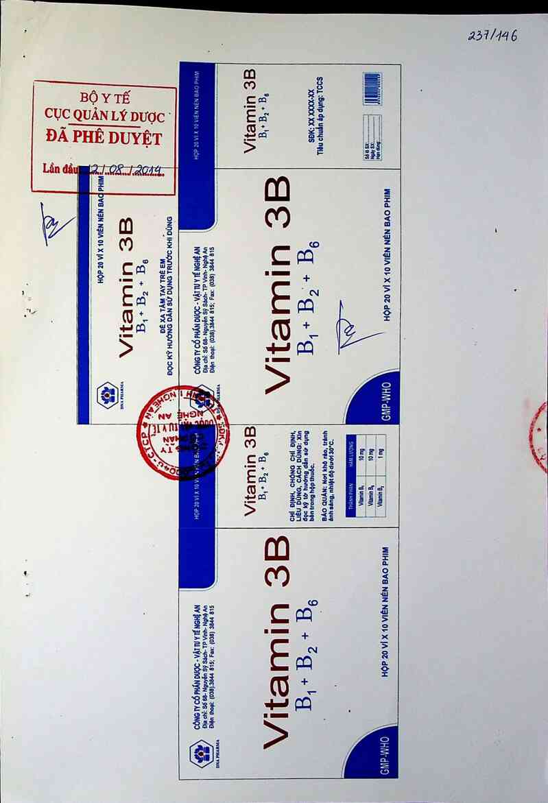 thông tin, cách dùng, giá thuốc Vitamin 3B B1-B2-B6 - ảnh 0