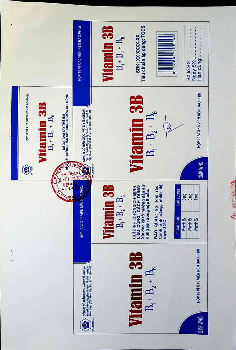 thông tin, cách dùng, giá thuốc Vitamin 3B B1-B2-B6 - ảnh 1