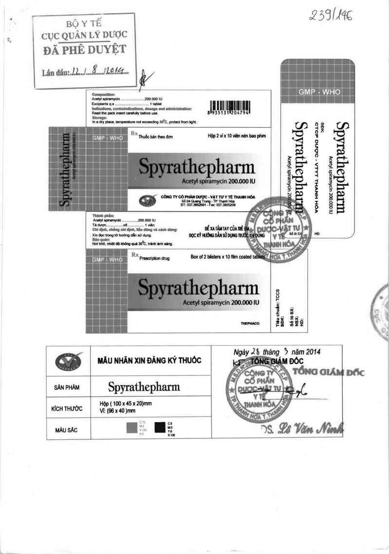 thông tin, cách dùng, giá thuốc Spyrathepharm - ảnh 0