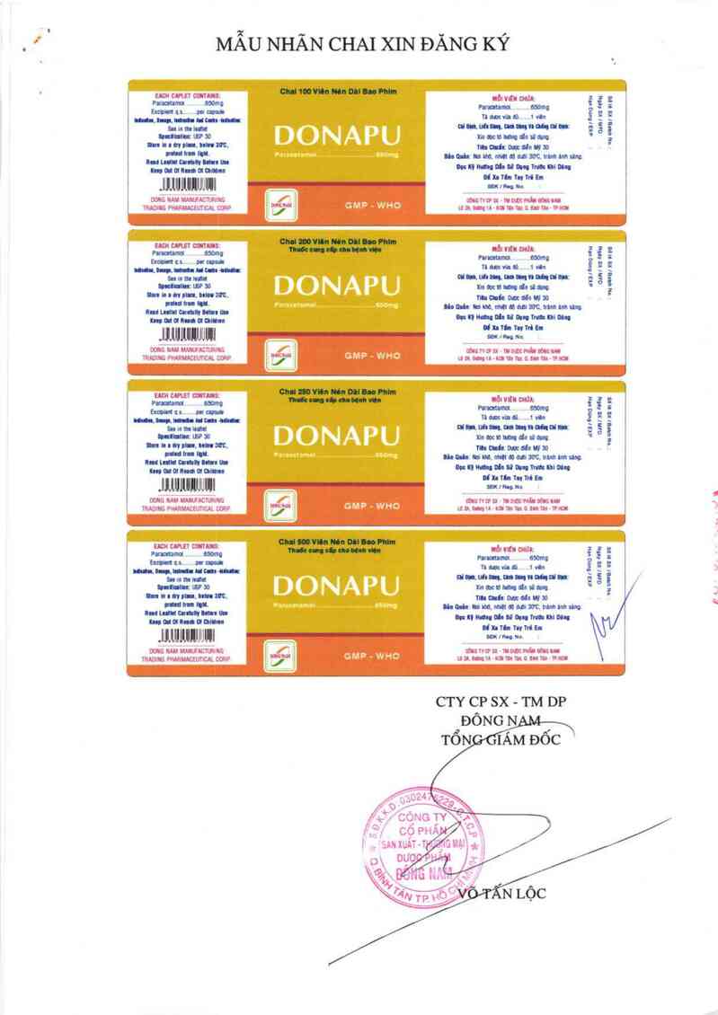 thông tin, cách dùng, giá thuốc Donapu 650 mg - ảnh 1