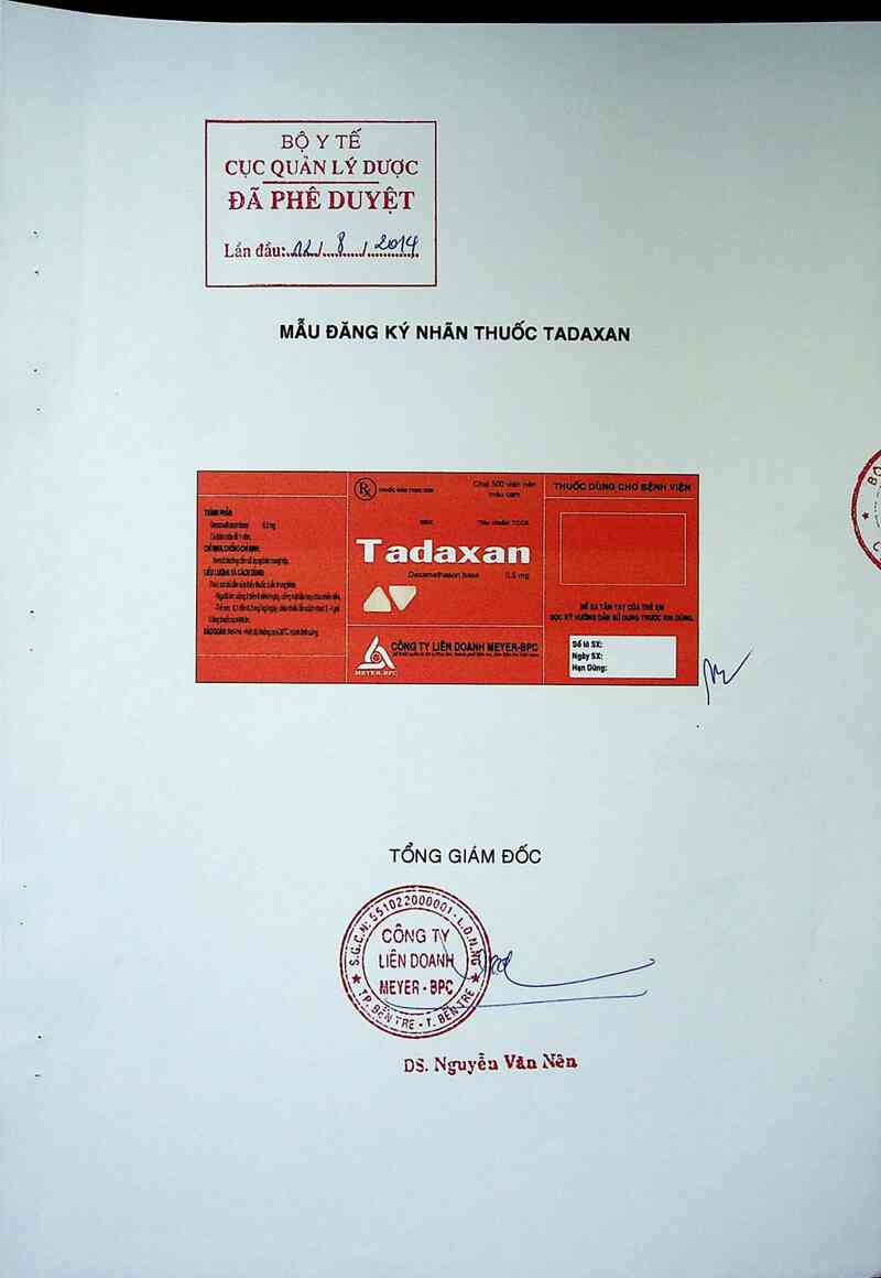 thông tin, cách dùng, giá thuốc Tadaxan - ảnh 1