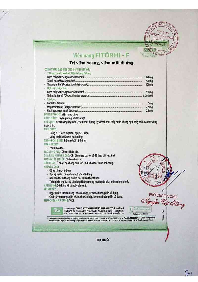thông tin, cách dùng, giá thuốc Fitôrhi- F - ảnh 5