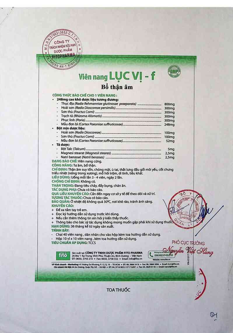 thông tin, cách dùng, giá thuốc Lục vị- F - ảnh 5