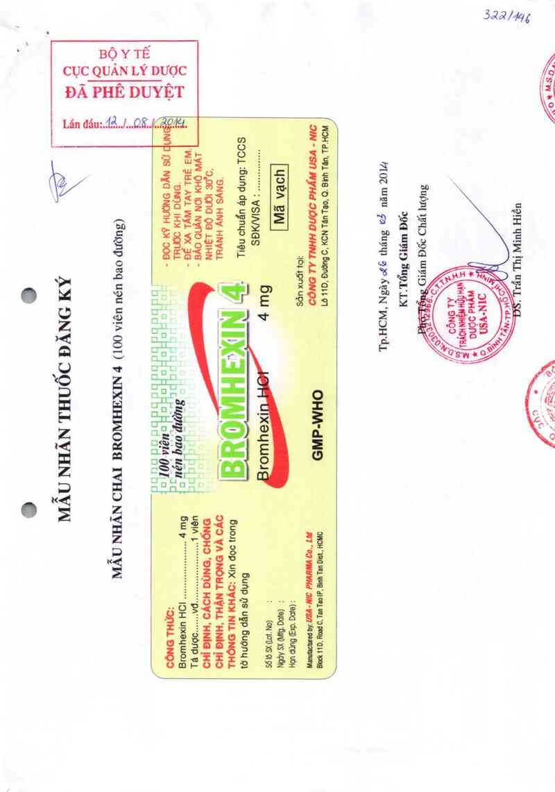 thông tin, cách dùng, giá thuốc Bromhexin 4 - ảnh 0