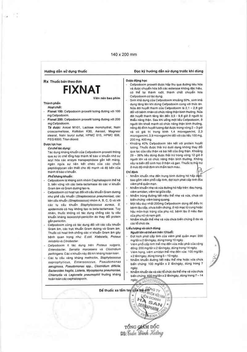 thông tin, cách dùng, giá thuốc Fixnat 100 - ảnh 4