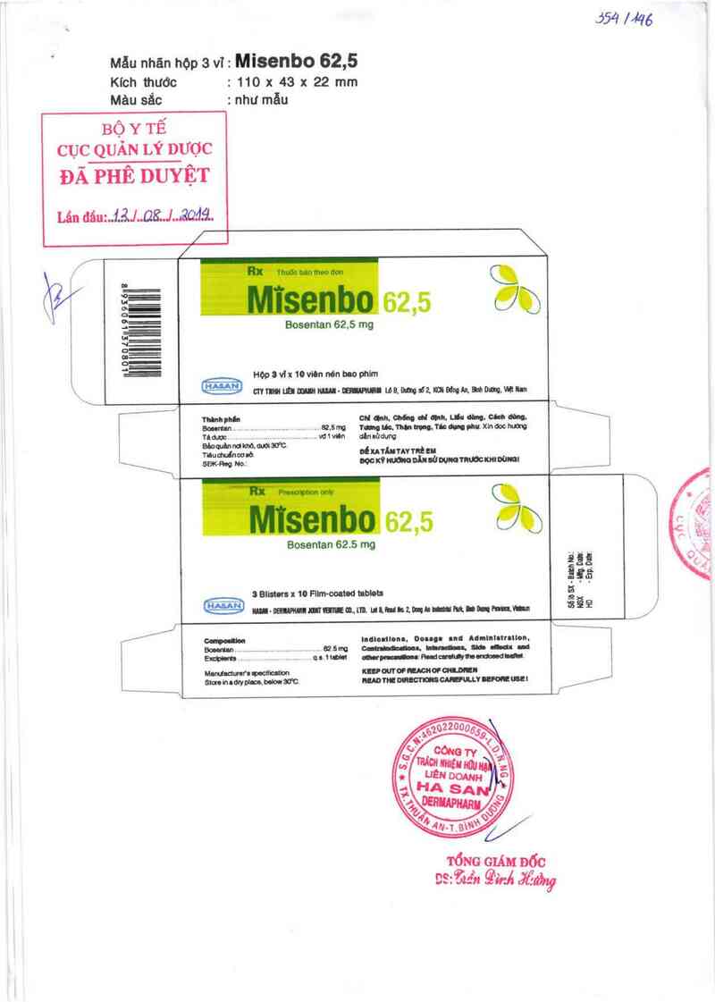 thông tin, cách dùng, giá thuốc Misenbo 62,5 - ảnh 0