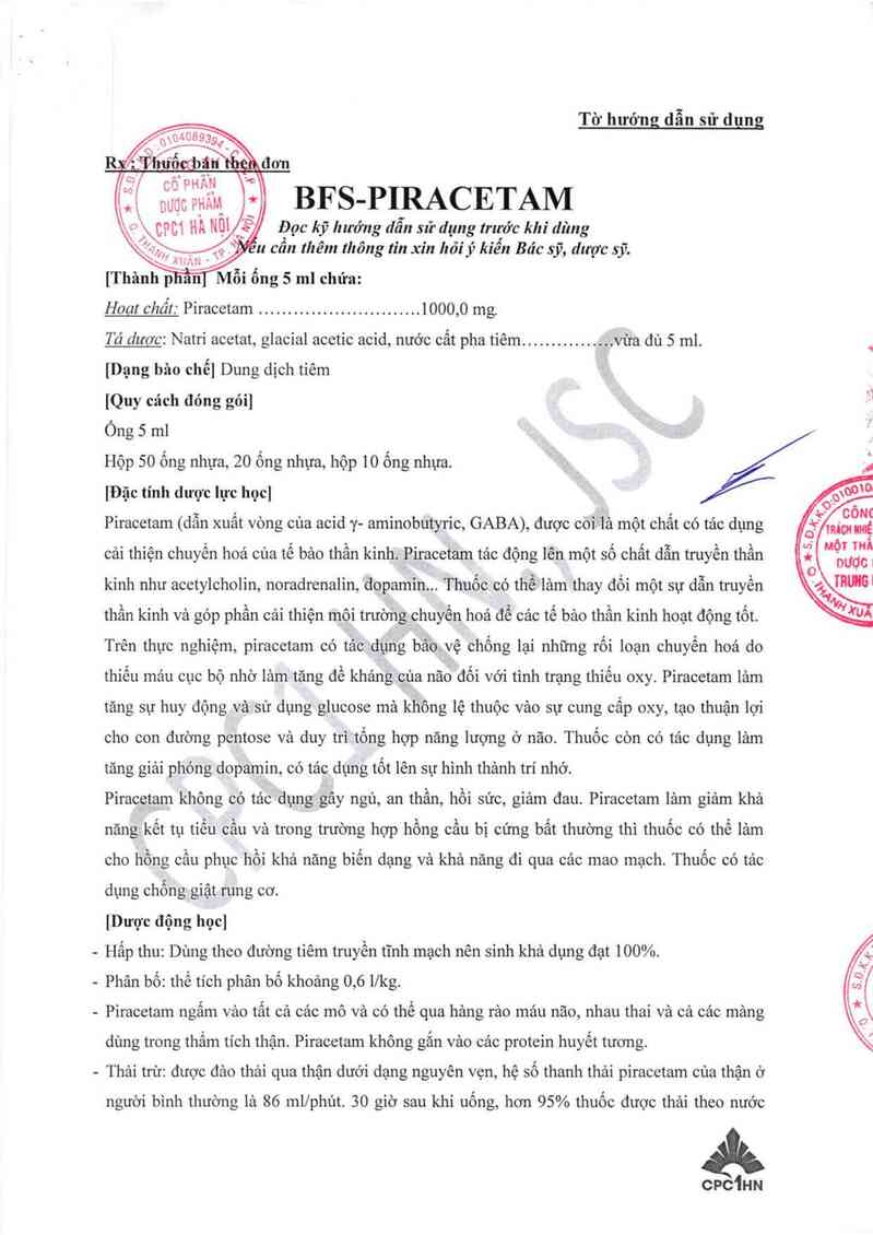 thông tin, cách dùng, giá thuốc BFS-Piracetam - ảnh 4