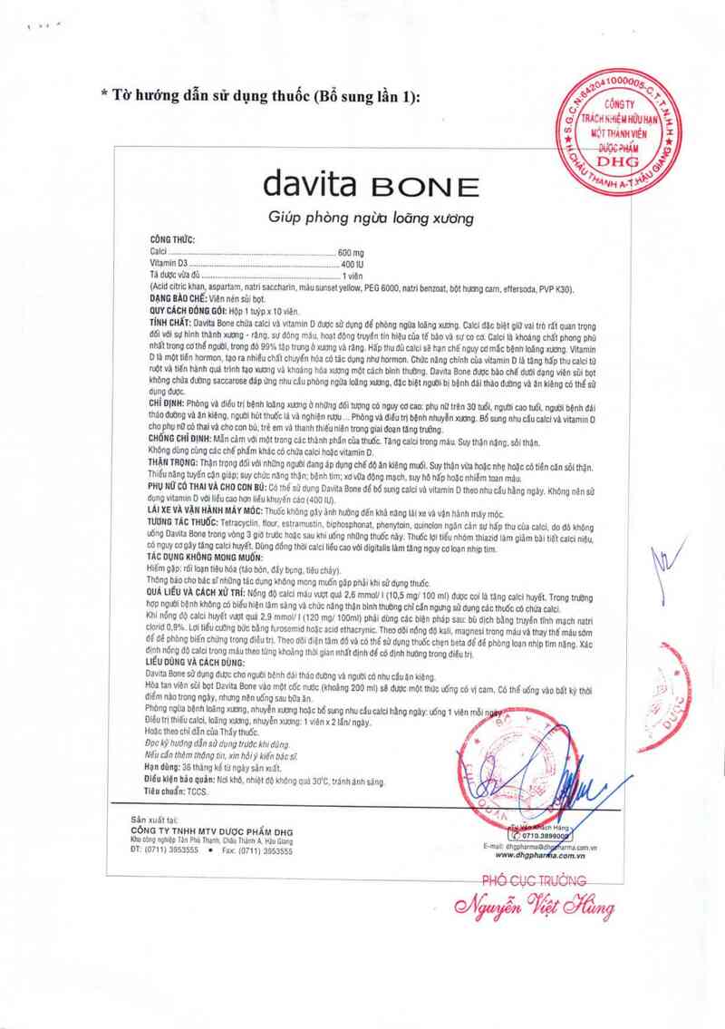thông tin, cách dùng, giá thuốc Davita bone - ảnh 2