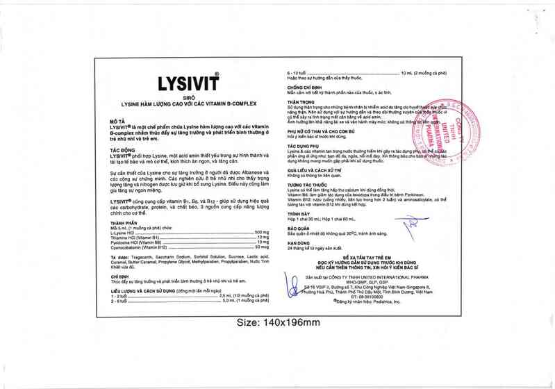 thông tin, cách dùng, giá thuốc Lysivit - ảnh 2