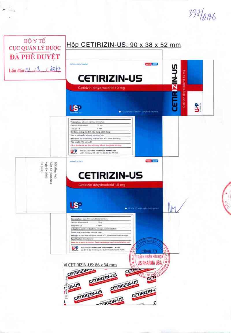 thông tin, cách dùng, giá thuốc Cetirizin - US - ảnh 0