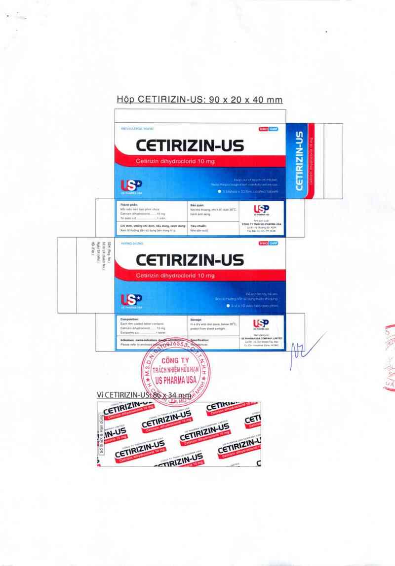 thông tin, cách dùng, giá thuốc Cetirizin - US - ảnh 1