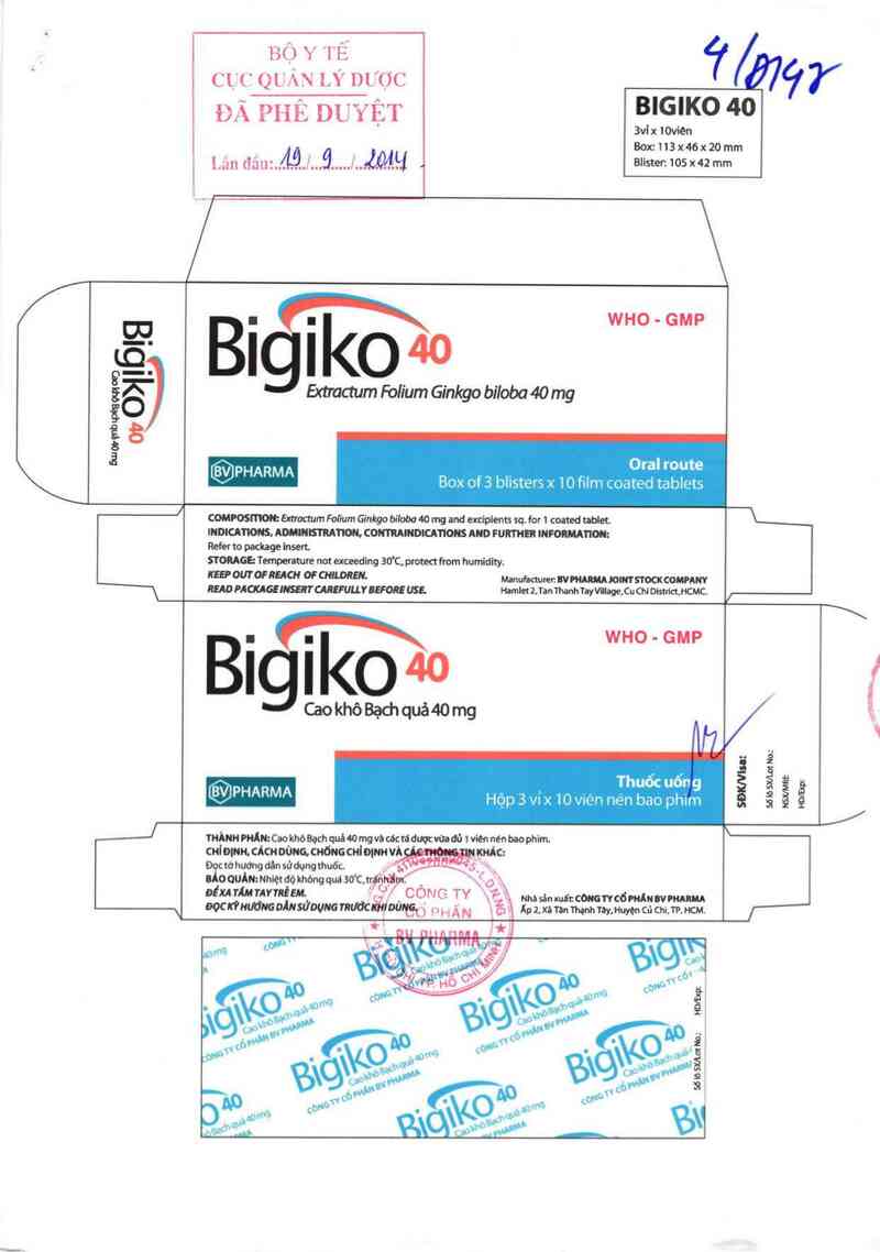 thông tin, cách dùng, giá thuốc Bigiko 40 - ảnh 0
