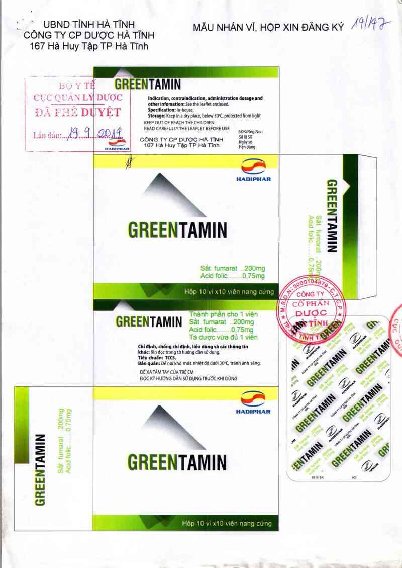 thông tin, cách dùng, giá thuốc Greentamin - ảnh 0