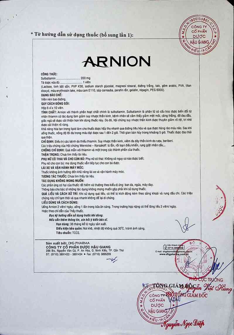 thông tin, cách dùng, giá thuốc Arnion - ảnh 2
