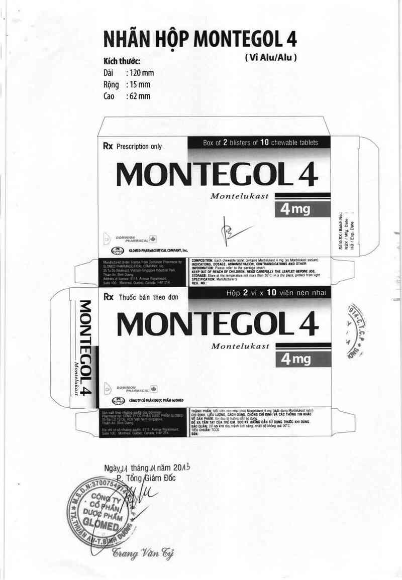 thông tin, cách dùng, giá thuốc Montegol 4 - ảnh 2