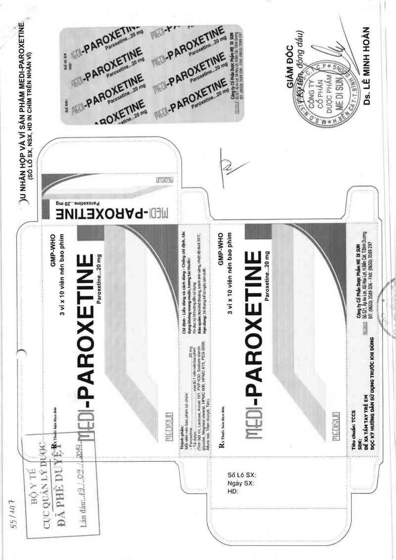thông tin, cách dùng, giá thuốc Medi-Paroxetin - ảnh 0