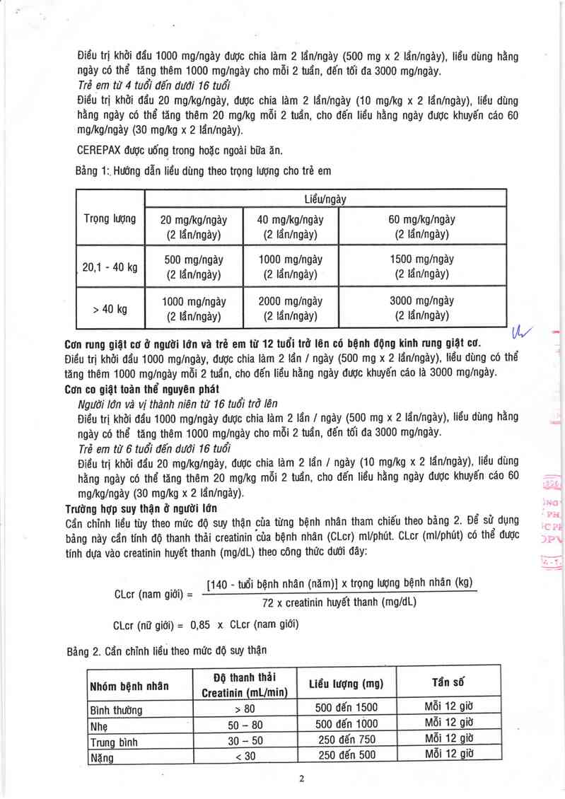 thông tin, cách dùng, giá thuốc Cerepax 750 - ảnh 3