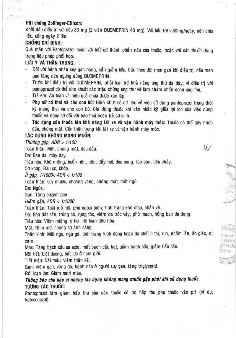 thông tin, cách dùng, giá thuốc Duomeprin 40 - ảnh 2