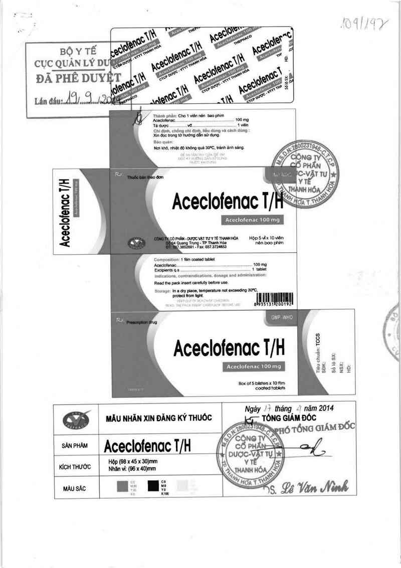 thông tin, cách dùng, giá thuốc Aceclofenac T/H - ảnh 0