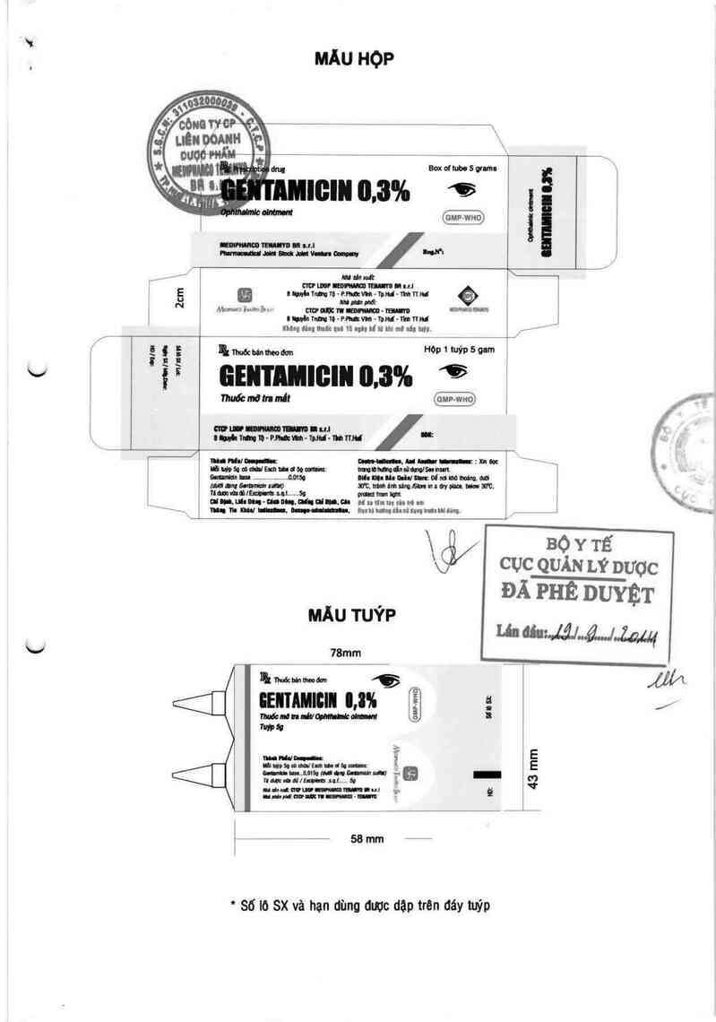 thông tin, cách dùng, giá thuốc Gentamicin 0,3% - ảnh 0