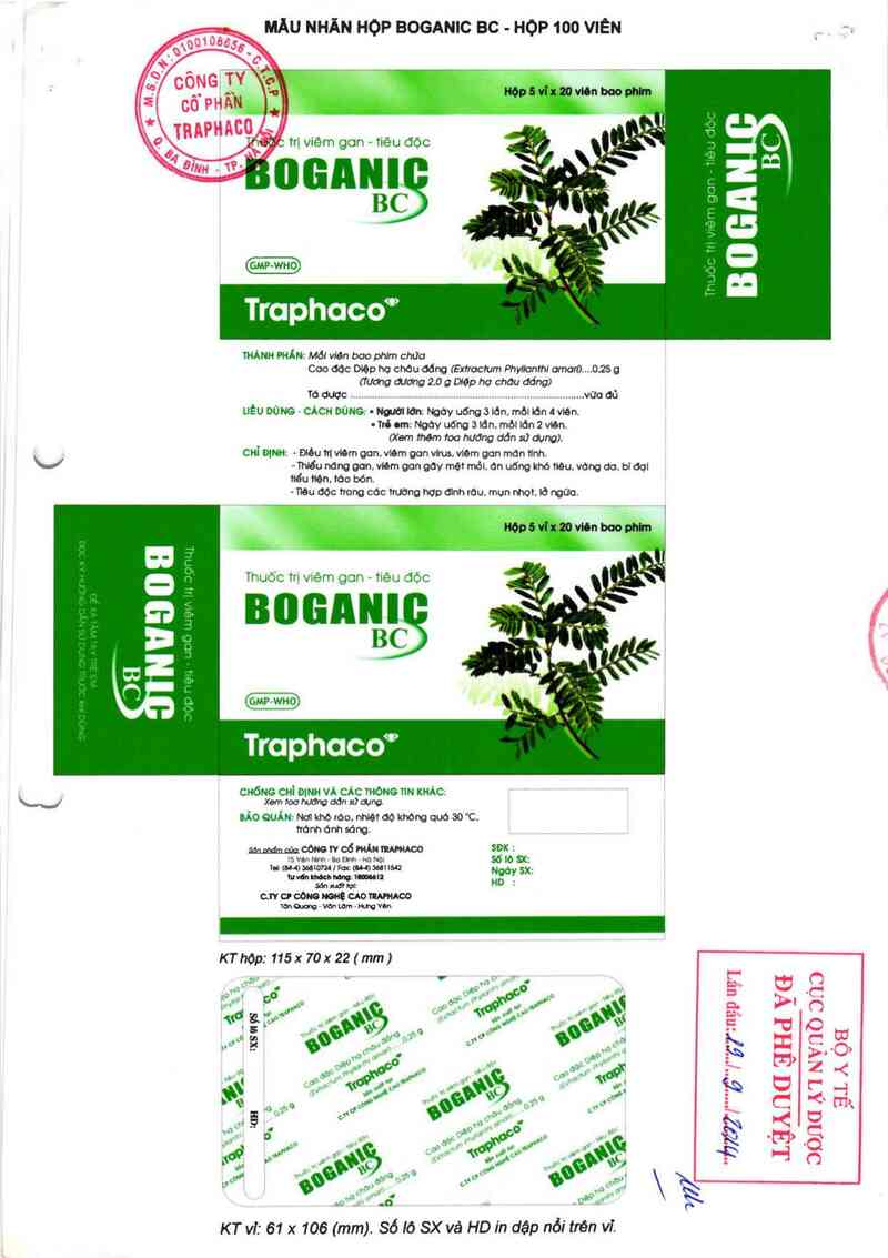 thông tin, cách dùng, giá thuốc Thuốc trị viêm gan - tiêu độc Boganic BC - ảnh 0