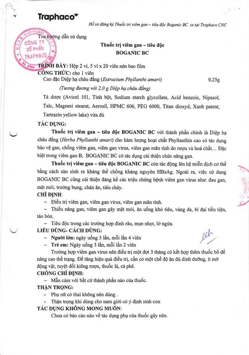 thông tin, cách dùng, giá thuốc Thuốc trị viêm gan - tiêu độc Boganic BC - ảnh 2