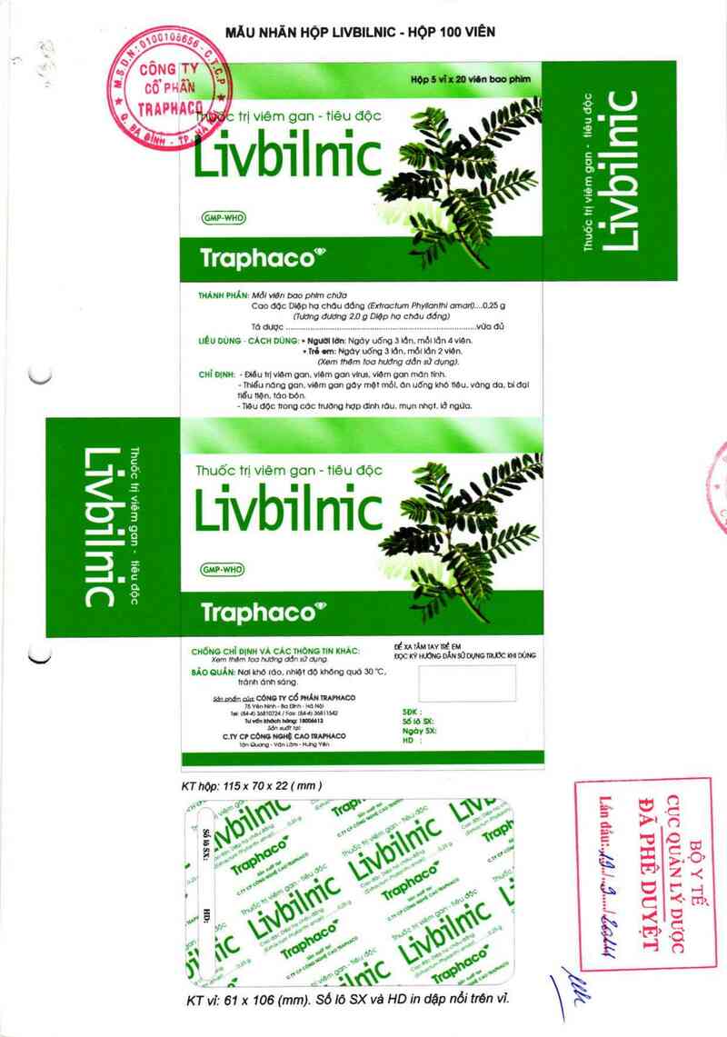 thông tin, cách dùng, giá thuốc Thuốc trị viêm gan - tiêu độc Livbilnic - ảnh 0