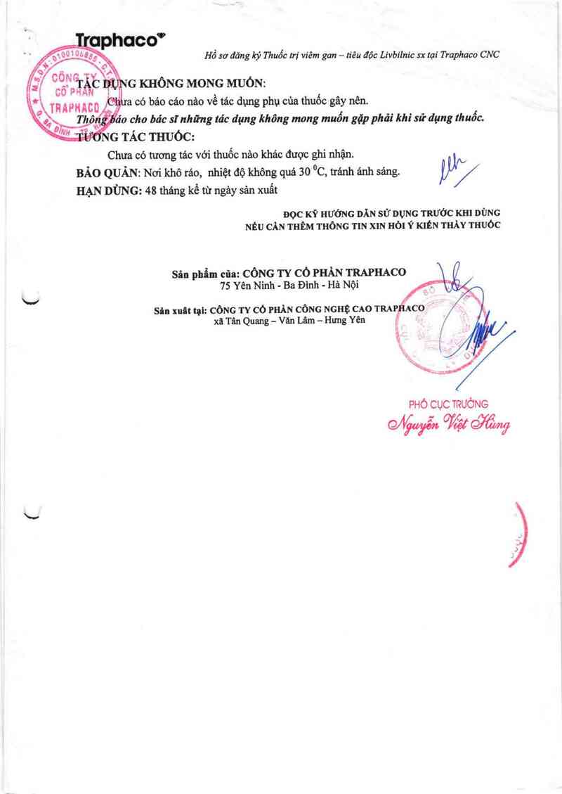 thông tin, cách dùng, giá thuốc Thuốc trị viêm gan - tiêu độc Livbilnic - ảnh 3