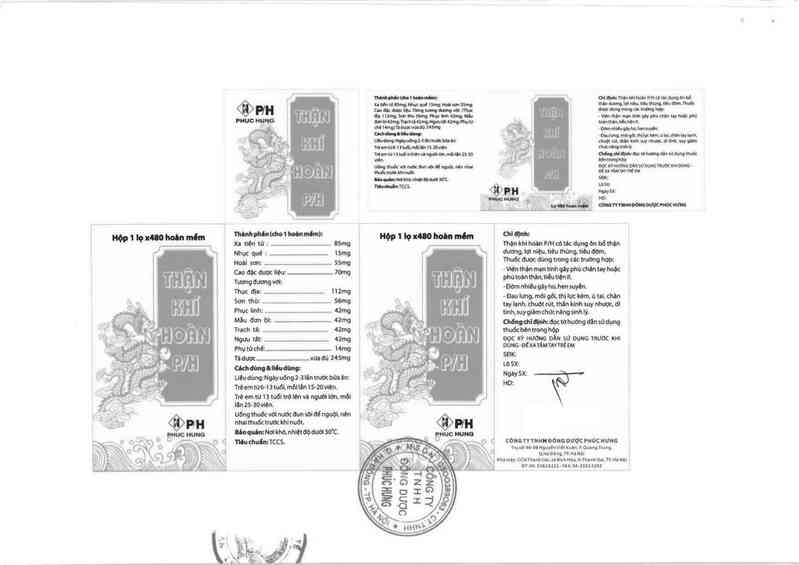 thông tin, cách dùng, giá thuốc Thận khí hoàn P/H - ảnh 1