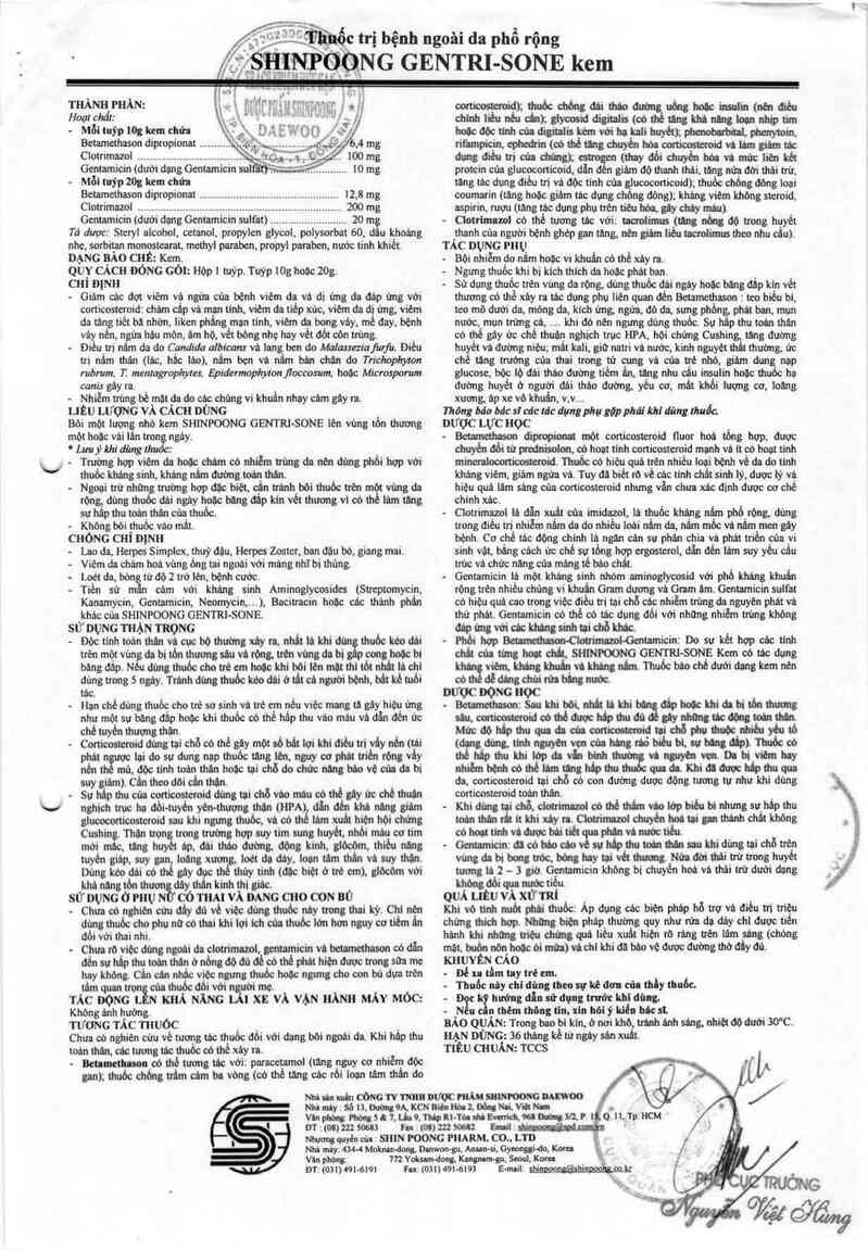 thông tin, cách dùng, giá thuốc Shinpoong Gentri-sone - ảnh 4