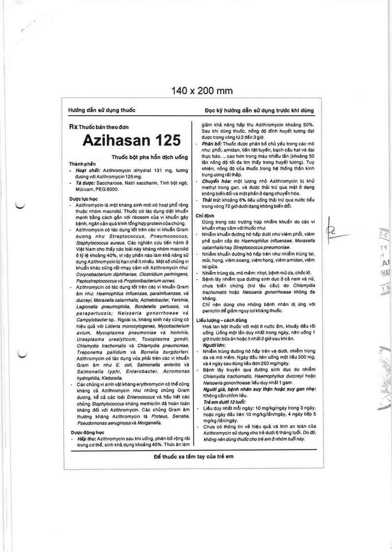 thông tin, cách dùng, giá thuốc Azihasan 125 - ảnh 3