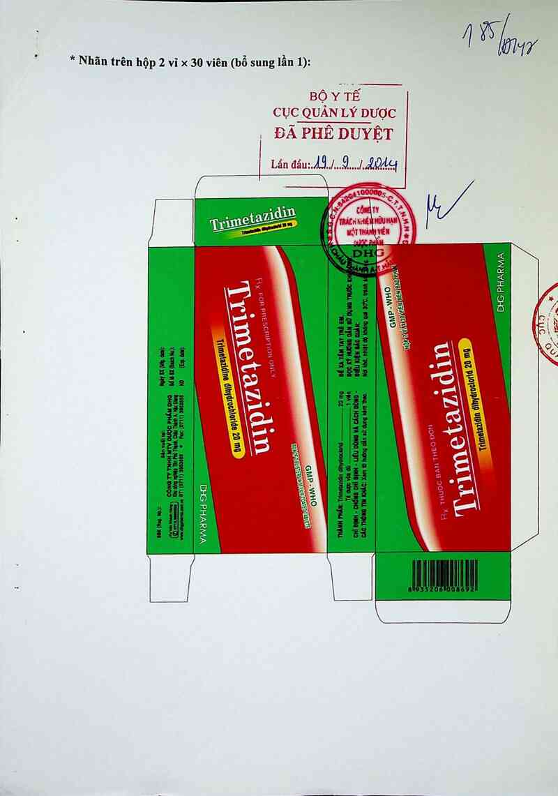 thông tin, cách dùng, giá thuốc Trimetazidin - ảnh 0