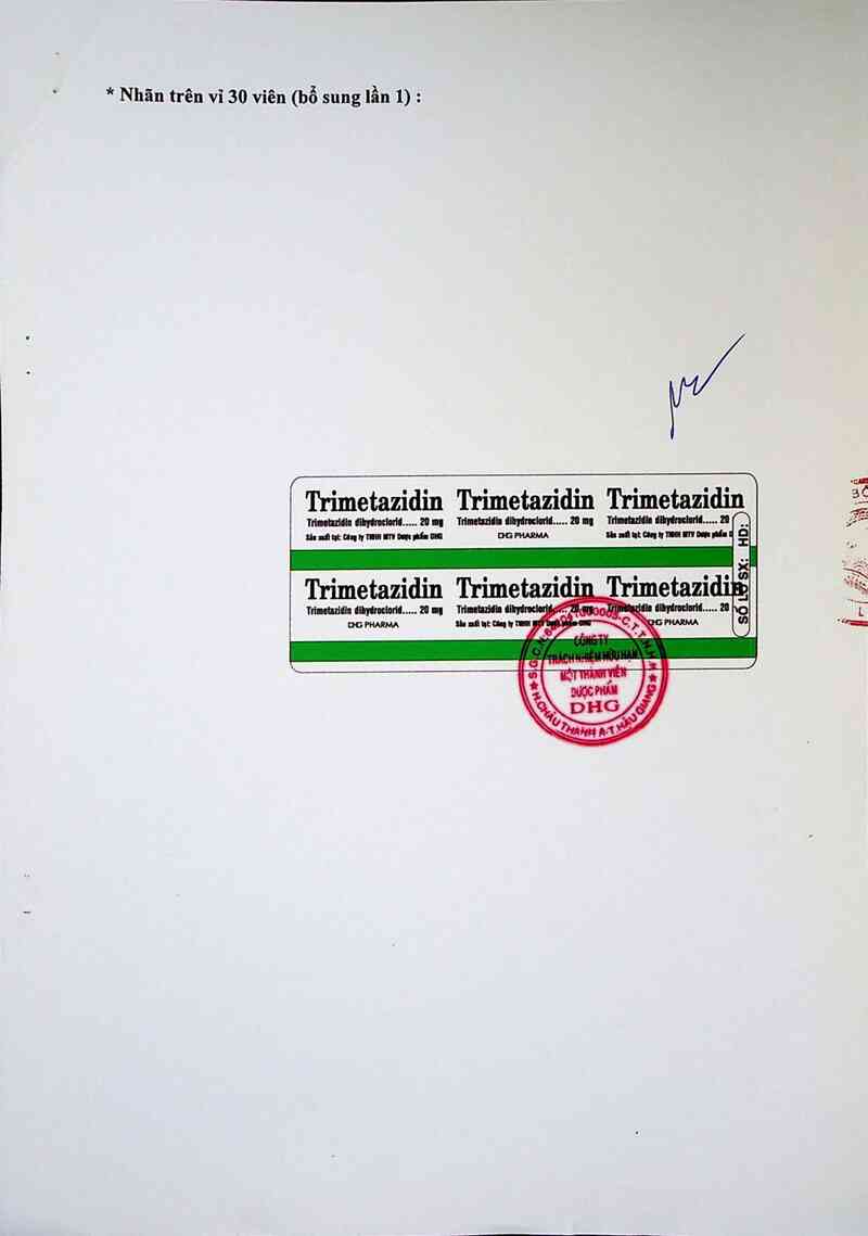 thông tin, cách dùng, giá thuốc Trimetazidin - ảnh 1